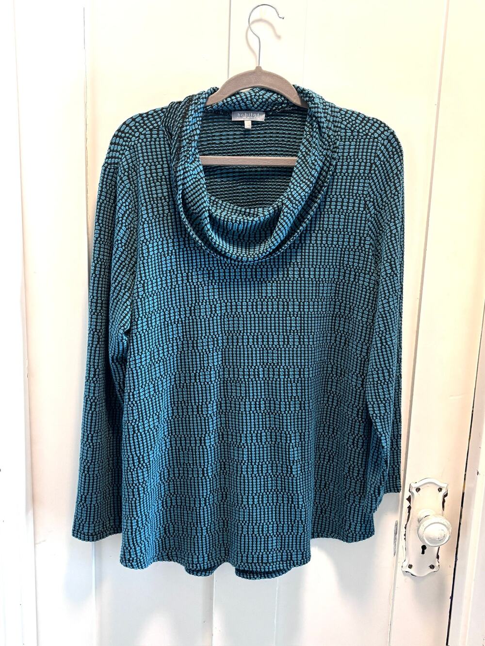 Habitat Cowl Neck Textured Knit Pullover Top L